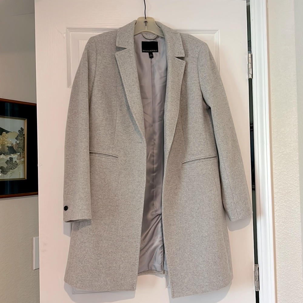 Banana Republic Gray Wool Coat Size Small